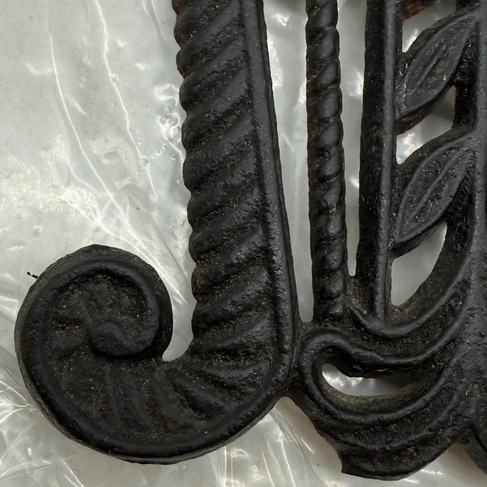 Vintage Cast Iron Trivet Made in Japan Tassel and Wheat Wall Decor Black